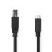 USB-Kabel | USB 2.0 | USB-C™ Male | USB-B Male | 480 Mbps | OTG | Vernikkeld | 1.00 m | Rond | PVC | Zwart | Envelop