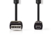 USB-Kabel | USB 2.0 | USB-A Male | US-E6 8-pins Male | 480 Mbps| 2.00 m | Rond | Zwart 