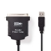 Parallelkabel | USB-A Male | Centronics 36-Pins Male | Vernikkeld | 2.00 m | Rond | PVC | Envelop