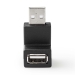 CCGP60930BK USB-A Adapter | USB 2.0 | USB-A Male | USB-A Female | 480 Mbps | Rond | Vernikkeld | PVC | Zwart | Envelop
