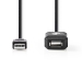 CCGP60EXTBK100 Actieve USB-Kabel | USB 2.0 | USB-A Male | USB-A Female | 480 Mbps | 10.0 m | Rond | Vernikkeld | PVC | Koper | Envelop