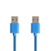 USB-Kabel | USB 3.2 Gen 1 | USB-A Male | USB-A Male | 5 Gbps | Vernikkeld | 1.00 m | Rond | PVC | Blauw | Polybag
