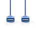 USB-Kabel | USB 3.2 Gen 1 | USB-A Male | USB-A Male | 5 Gbps | Vernikkeld | 2.00 m | Rond | PVC | Blauw | Envelop