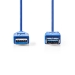 CCGP61010BU10 USB-Kabel | USB 3.2 Gen 1 | USB-A Male | USB-A Female | 5 Gbps | Vernikkeld | 1.00 m | Rond | PVC | Blauw | Polybag