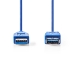 USB-Kabel | USB 3.2 Gen 1 | USB-A Male | USB-A Female | 5 Gbps | Vernikkeld | 1.00 m | Rond | PVC | Blauw | Polybag