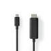 CCGP64655BK10 USB-C™ Adapter | USB 3.2 Gen 1 | USB-C™ Male | HDMI™ Connector | 4K@60Hz | 1.00 m | Rond | Vernikkeld | PVC | Zwart | Envelop