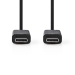 USB-Kabel | USB 3.2 Gen 2 | USB-C™ Male | USB-C™ Male | 100 W | 8K@30Hz | 10 Gbps | Vernikkeld | 1.00 m | Rond | PVC | Zwart | Envelop