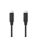USB-Kabel | USB 3.2 Gen 2 | USB-C™ Male | USB-C™ Male | 100 W | 8K@30Hz | 10 Gbps | Vernikkeld | 1.00 m | Rond | PVC | Zwart | Envelop