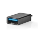 USB-C™ Adapter | USB 3.2 Gen 1 | USB-C™ Male | USB-A Female | 5 Gbps | OTG | Rond | Vernikkeld | Zwart | Doos