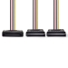 Interne Voedingskabel | SATA 15-Pins Male | 2x SATA 15-Pins Female | Verguld | 0.15 m | Rond | PVC | Multicolour | Envelop