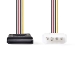 CCGP73500VA015 Interne Voedingskabel | Molex Male | SATA 15-Pins Female | Verguld | 0.15 m | Rond | PVC | Multicolour | Envelop