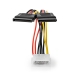 Interne Voedingskabel | Molex Male | 2x SATA 15-Pins Female | Verguld | 0.15 m | Rond | PVC | Multicolour | Envelop