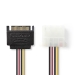 Interne Voedingskabel | SATA 15-Pins Male | Molex Female | Verguld | 0.15 m | Rond | PVC | Multicolour | Envelop