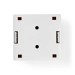 Netwerk Wanddoos | Opbouw | 2 poort(en) | UTP CAT6 | Recht | Female | Goud Verguld | PVC | Wit | Envelop