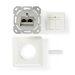 Netwerk Wanddoos | Inbouw | 2 poort(en) | CAT6a | Recht | Female | Goud Verguld | PVC | Wit | Envelop