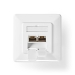 CCGP89260IV Netwerk Wanddoos | Inbouw | 2 poort(en) | CAT7 | Recht | Female | Goud Verguld | PVC | Ivoor | Envelop