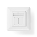 Netwerk Wanddoos | Inbouw | 2 poort(en) | CAT7 | Recht | Female | Goud Verguld | PVC | Ivoor | Envelop