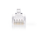 CCGP89331TP RJ45-Connector | RJ45 Pass Through | Stranded UTP CAT5 | Recht | Verguld | 10 Stuks | PVC | Transparant | Polybag