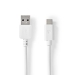 USB-Kabel | USB 3.2 Gen 1 | USB-A Male | USB-C™ Male | 60 W | 5 Gbps | Vernikkeld | 1.00 m | Rond | PVC | Wit | Doos