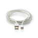 CCTB39300AL10 Lightning Kabel | USB 2.0 | Apple Lightning 8-Pins | USB-A Male | 480 Mbps | Verguld | 1.00 m | Rond | Gebreid / Nylon | Aluminium | Cover Window Box