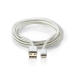 Lightning Kabel | USB 2.0 | Apple Lightning 8-Pins | USB-A Male | 480 Mbps | Verguld | 2.00 m | Rond | Gevlochten / Nylon | Aluminium | Cover Window Box