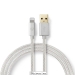 Lightning Kabel | USB 2.0 | Apple Lightning 8-Pins | USB-A Male | 480 Mbps | Verguld | 2.00 m | Rond | Gevlochten / Nylon | Aluminium | Cover Window Box