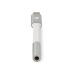 USB-C™ Adapter | USB 2.0 | USB-C™ Male | 3,5 mm Female | 0.08 m | Rond | Verguld | Gevlochten / Nylon | Wit / Zilver | Cover Window Box
