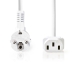 CEGP10000WT100 Stroomkabel | Type F (CEE 7/7) Male | IEC-320-C13 | Gehoekt | Recht | Vernikkeld | 10.0 m | Rond | PVC | Wit | Doos