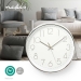 Wandklok | Diameter: 300 mm | Kunststof | Wit / Zilver