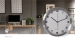 Wandklok | Diameter: 300 mm | Aluminium / Kunststof | Radiogestuurde tijd | Wit / Zilver