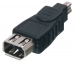 FireWire400-Adapter FireWire 4-Pins Male - FireWire 6-Pins Female Zwart