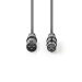 DMX-Adapterkabel | XLR 3-Pins Male | XLR 3-Pins Female | Vernikkeld | 5.00 m | Rond | PVC | Donkergrijs | Kartonnen Sleeve