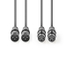 Gebalanceerde Audiokabel | 2x XLR 3-Pins Male | 2x XLR 3-Pins Female | Vernikkeld | 5.00 m | Rond | PVC | Donkergrijs | Kartonnen Sleeve