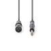 Gebalanceerde Audiokabel | XLR 3-Pins Male | 6,35 mm Male | Vernikkeld | 5.00 m | Rond | PVC | Donkergrijs | Kartonnen Sleeve