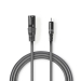 COTH15205GY15 Ongebalanceerde Audiokabel | XLR 3-Pins Male | RCA Male | Vernikkeld | 1.50 m | Rond | PVC | Donkergrijs | Kartonnen Sleeve