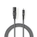 COTH15205GY30 Ongebalanceerde Audiokabel | XLR 3-Pins Male | RCA Male | Vernikkeld | 3.00 m | Rond | PVC | Donkergrijs | Kartonnen Sleeve