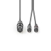 Gebalanceerde Audiokabel | XLR 3-Pins Female | 2x RCA Male | Vernikkeld | 1.50 m | Rond | PVC | Donkergrijs | Kartonnen Sleeve