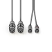 Gebalanceerde Audiokabel | 2x XLR 3-Pins Female | 2x RCA Male | Vernikkeld | 1.50 m | Rond | PVC | Donkergrijs | Kartonnen Sleeve