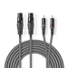 COTH15230GY15 Gebalanceerde Audiokabel | 2x XLR 3-Pins Female | 2x RCA Male | Vernikkeld | 1.50 m | Rond | PVC | Donkergrijs | Kartonnen Sleeve