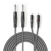 COTH23320GY15 Stereo-Audiokabel | 2x 6,35 mm Male | 2x RCA Male | Vernikkeld | 1.50 m | Rond | Donkergrijs | Kartonnen Sleeve