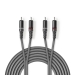 Stereo-Audiokabel | 2x RCA Male | 2x RCA Male | Vernikkeld | 1.50 m | Rond | Donkergrijs | Kartonnen Sleeve