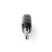 XLR-Adapter | XLR 3-Pins Male | 6,35 mm Male | Vernikkeld | Recht | Metaal | Zwart | 1 Stuks | Polybag