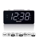 PLL FM wekkerradio groot en duidelijk 1.8" LED display Wit