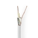 CSBR4010WT100 Coaxkabel op Haspel | RG6T | 75 Ohm | Dubbel Afgeschermd | ECA | 10.0 m | Coax | PVC | Wit | Rol