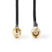 Antennekabel | SMA Female | SMA Male | Verguld | 50 Ohm | Enkelvoudig Afgeschermd | 0.50 m | Rond | Gevlochten | Zwart | Doos