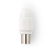 IEC (Coax) Connector | Recht | Male | Vernikkeld | 75 Ohm | Schroef | Diameter kabelinvoer: 7.0 mm | Metaal / Polyvinylchloride (PVC) | Wit | 2 Stuks | Doos
