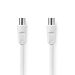 Coaxkabel | IEC (Coax) Male | IEC (Coax) Female | Vernikkeld | 90 dB | 75 Ohm | Dubbel Afgeschermd | 10.0 m | Rond | PVC | Wit | Label