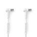 Coaxkabel | IEC (Coax) Male | IEC (Coax) Female | Vernikkeld | 120 dB | 75 Ohm | Viervoudig Afgeschermd | 10.0 m | Rond | PVC | Wit | Label
