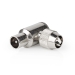 IEC (Coax) Connector | Gehoekt | Male | Vernikkeld | 75 Ohm | Schroef | Diameter kabelinvoer: 7.0 mm | Metaal | Zilver | 2 Stuks | Envelop