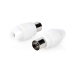 IEC (Coax) Connector | Recht | Female | Vernikkeld | 75 Ohm | Schroef | Diameter kabelinvoer: 7.0 mm | Metaal / Polyvinylchloride (PVC) | Wit | 2 Stuks | Envelop